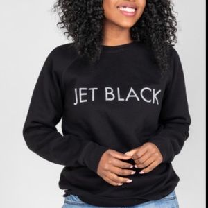 Brunette the Label JET BLACK Classic Crewneck Sweatshirt Black Glitter S/M